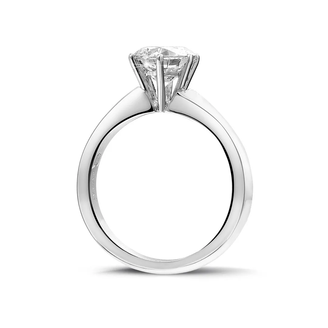 1.50 quilates anillo solitario diamante con 6 grapas en oro blanco 