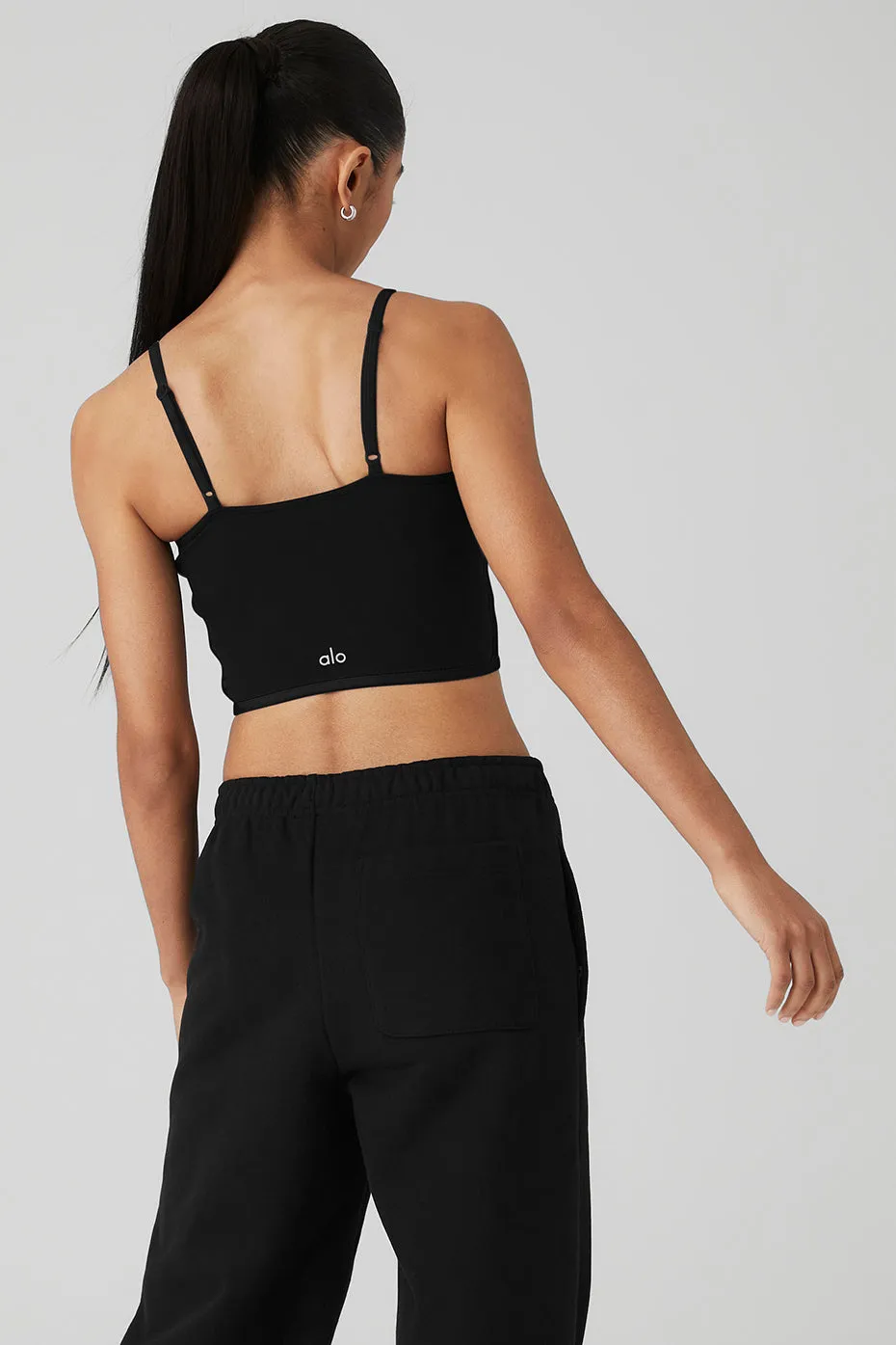 AIRBRUSH STREAMLINED BRA TANK  BLACK