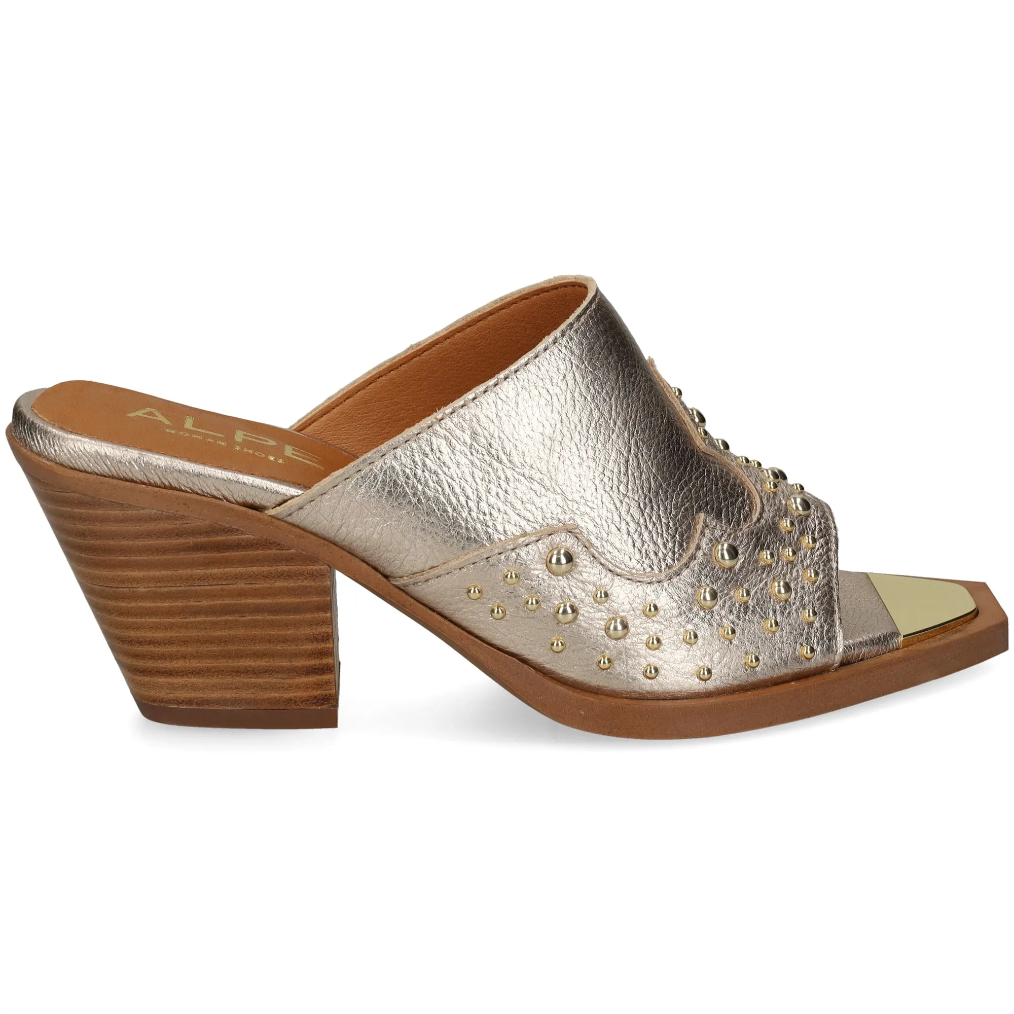 ALPE Sandalias con tacón de Mujer 43 PLATINO