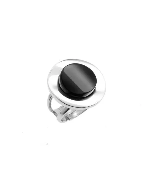 anillo fink circle azabache mediano