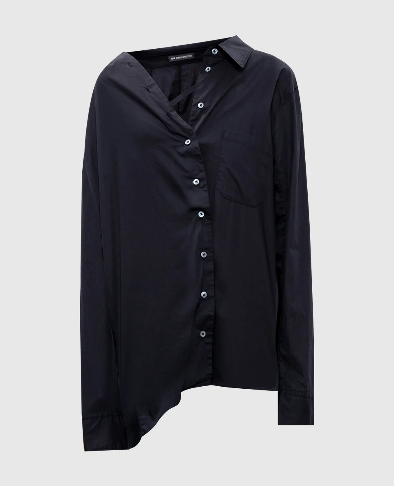 Ann Demeulemeester Black Daria shirt with asymmetry