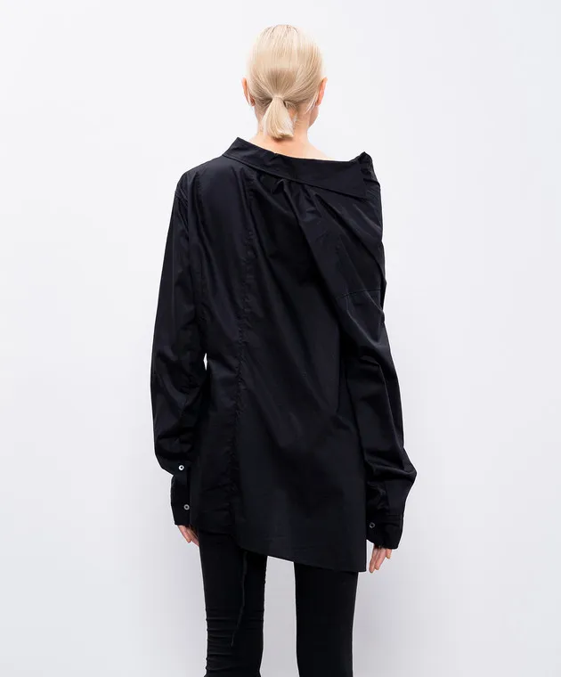 Ann Demeulemeester Black Daria shirt with asymmetry