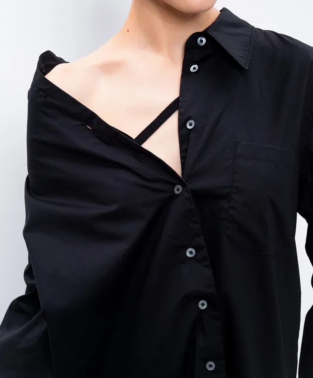 Ann Demeulemeester Black Daria shirt with asymmetry