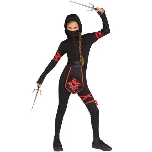 Black/red Ninja girl costume