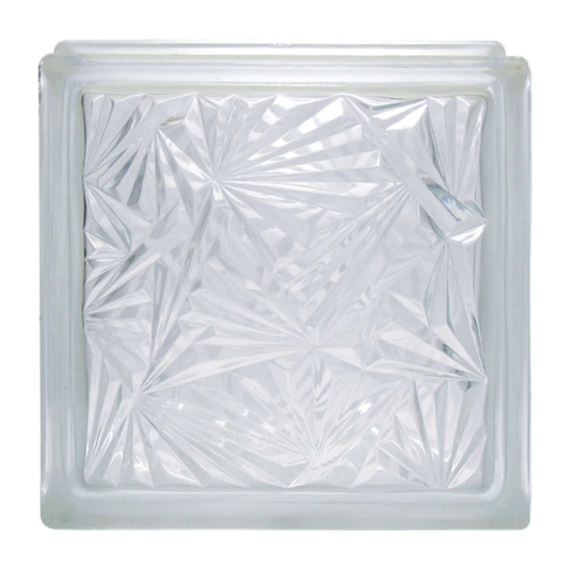 Bloque de vidrio diseño flor de hielo