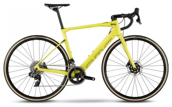 BMC Bicicleta eléctrica de carretera BMC Roadmachine AMP Two Sram Rival eTap AXS 12S 350 Wh 700 mm Amarillo lima 2023