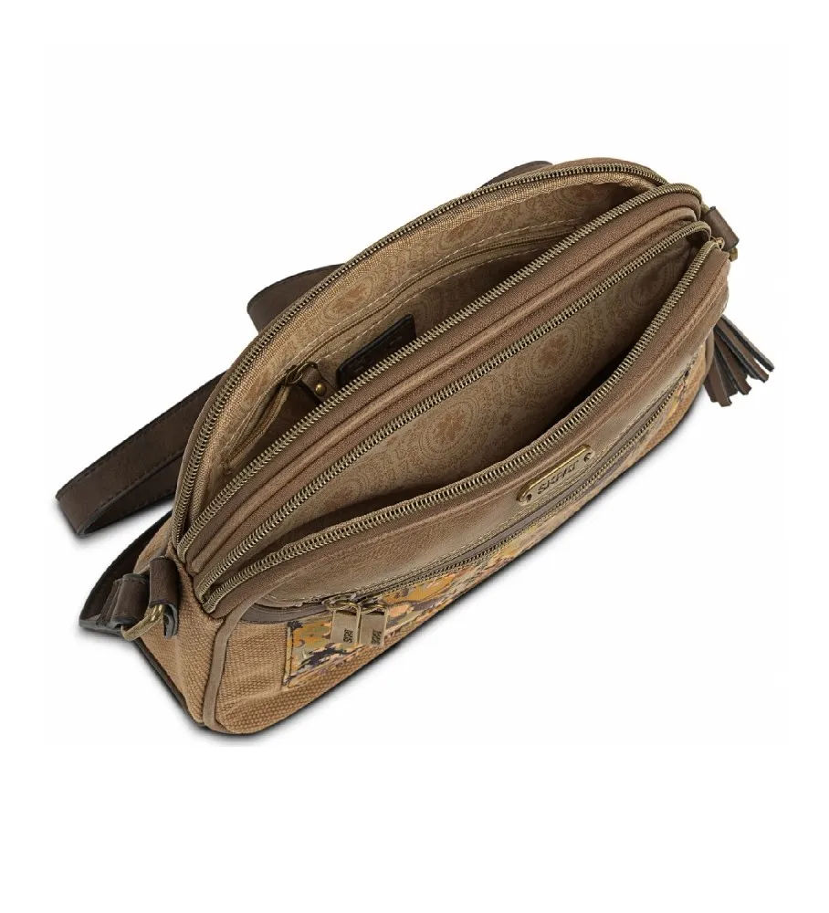 BOLSO BANDOLERA CASUAL 312783 MARRóN  26X18X7CM
