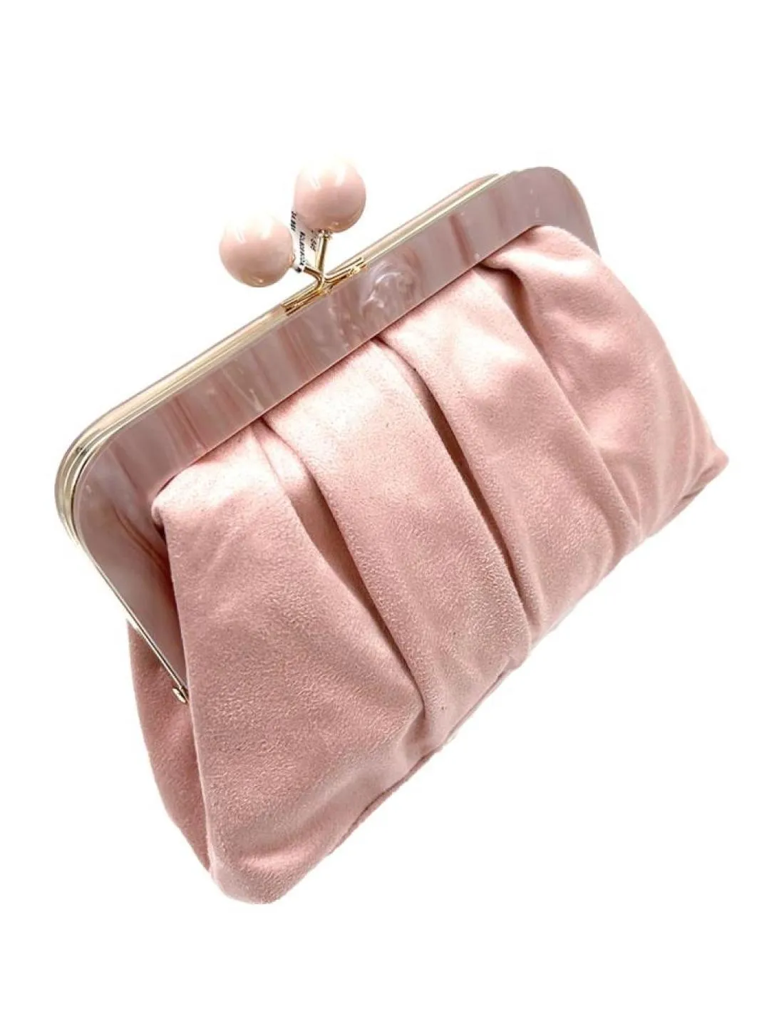 BOLSOS BODA ROSAS CON CIERRE VINTAGE DE DOBLE BOLITA
