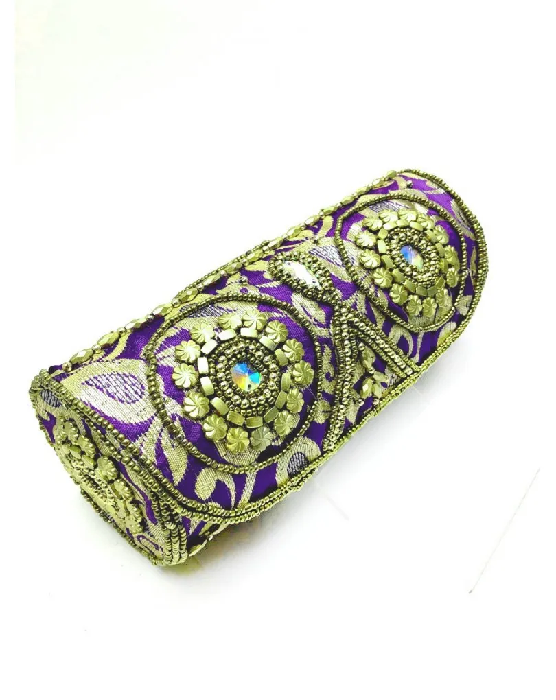 BOLSOS DE FIESTA MORADOS ORIGINALES DE LA INDIA PARA BODAS