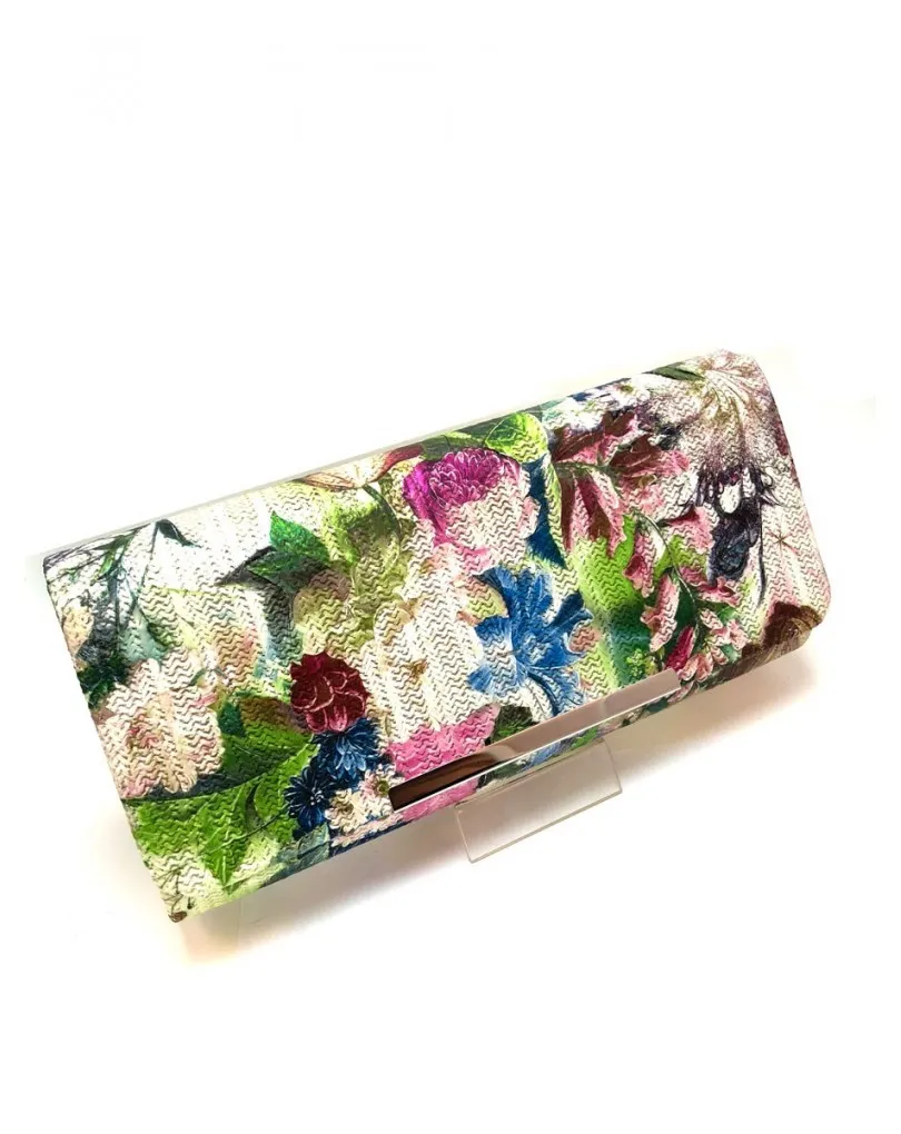 BOLSOS DE FIESTA ORIGINALES DE RAFIA Y FLORES ONLINE