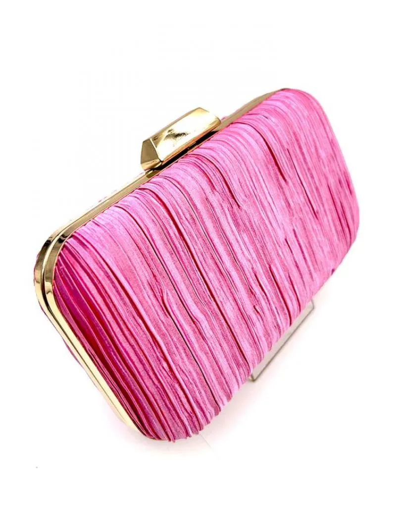 BOLSOS DE FIESTA ROSA FUERTE EN RASO PARA BODAS