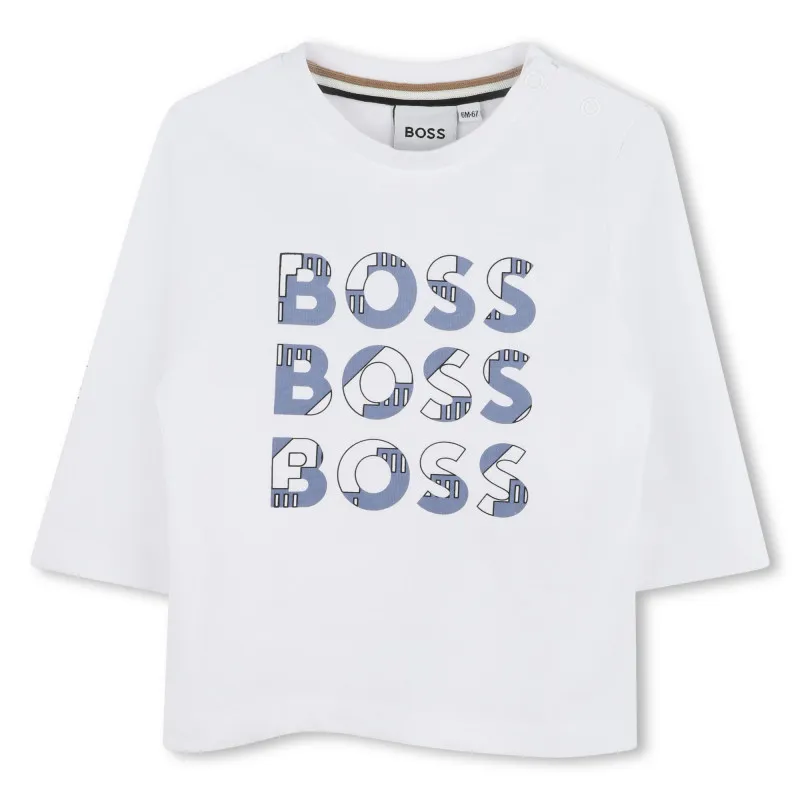 BOSS Camiseta de algodón multilogo
