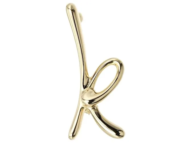 Broche de oro amarillo de 18K con la inicial K de Tiffany & Co. 