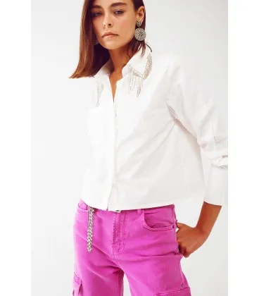 Camisa Dakota Cuello Strass
