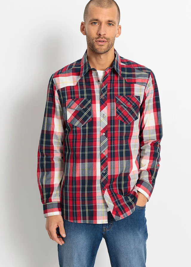 CAMISA DE MANGA LARGA AZUL MARINOAZUL MARINO DE CUADROS