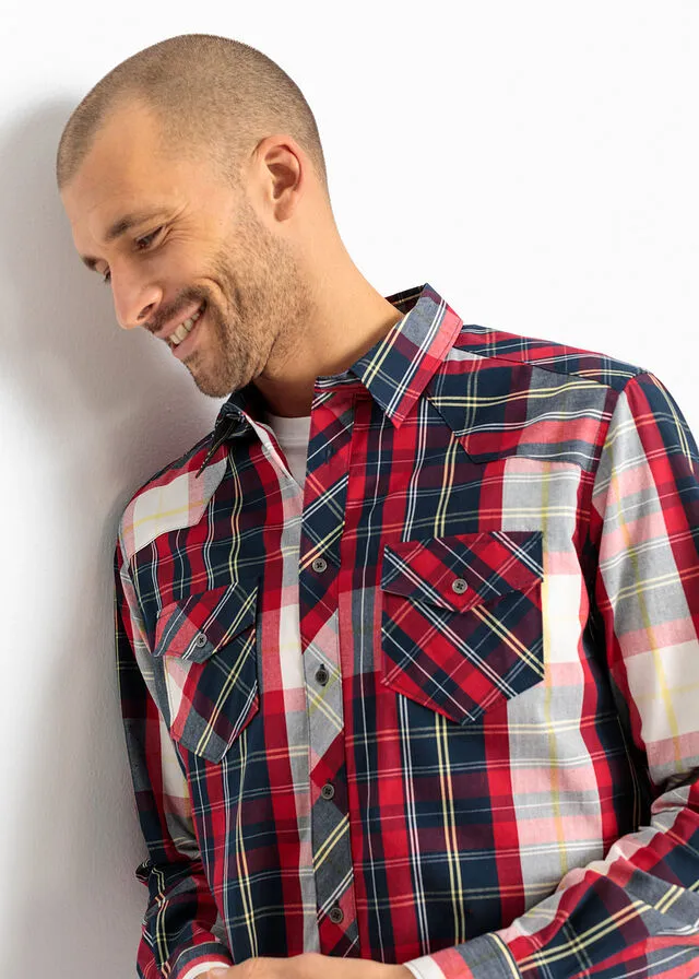 CAMISA DE MANGA LARGA AZUL MARINOAZUL MARINO DE CUADROS