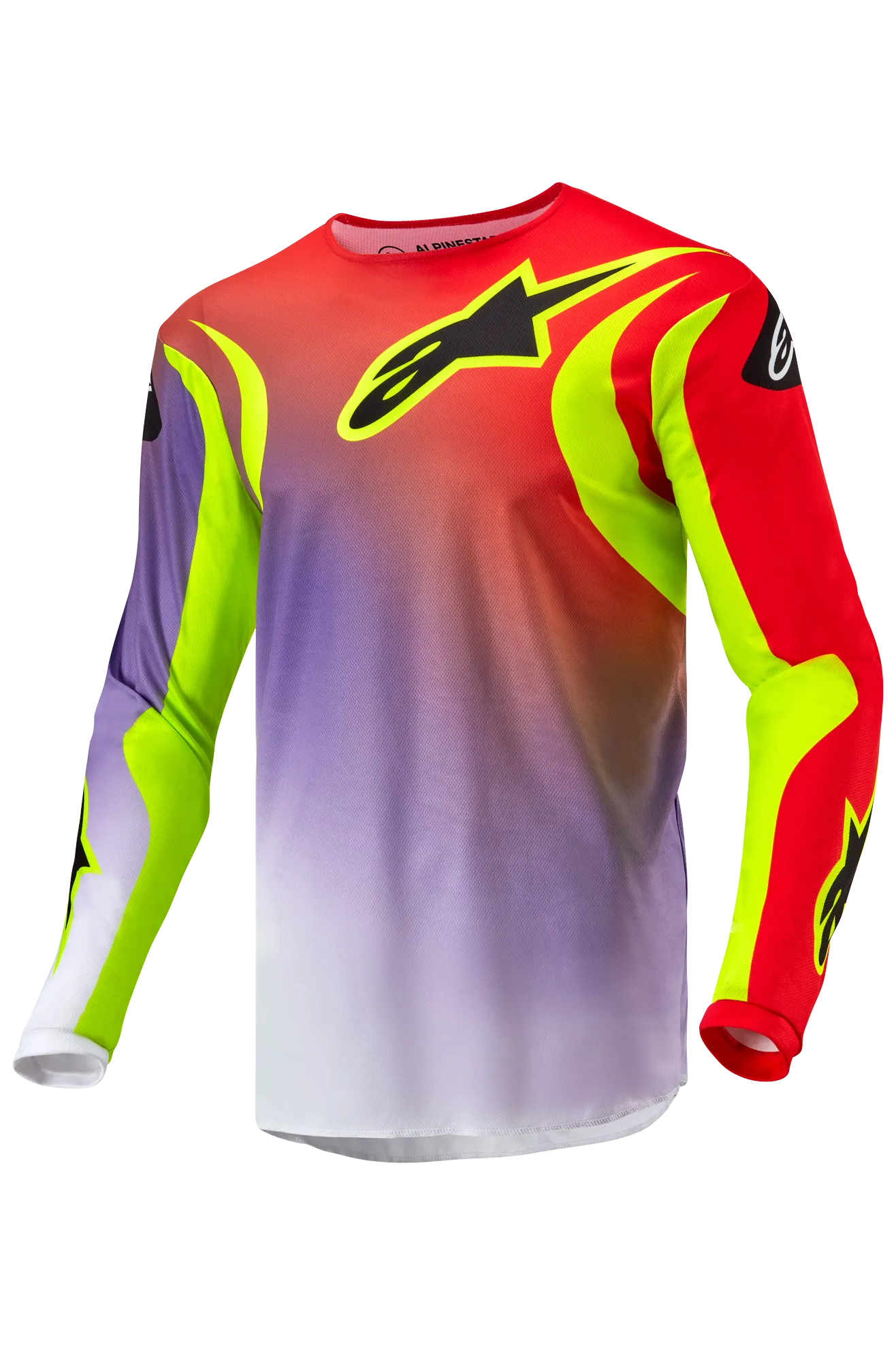 CAMISETA DE CROSS ALPINESTARS FLUID LUCENT BLANCOROJO NEóNAMARILLO FLUO