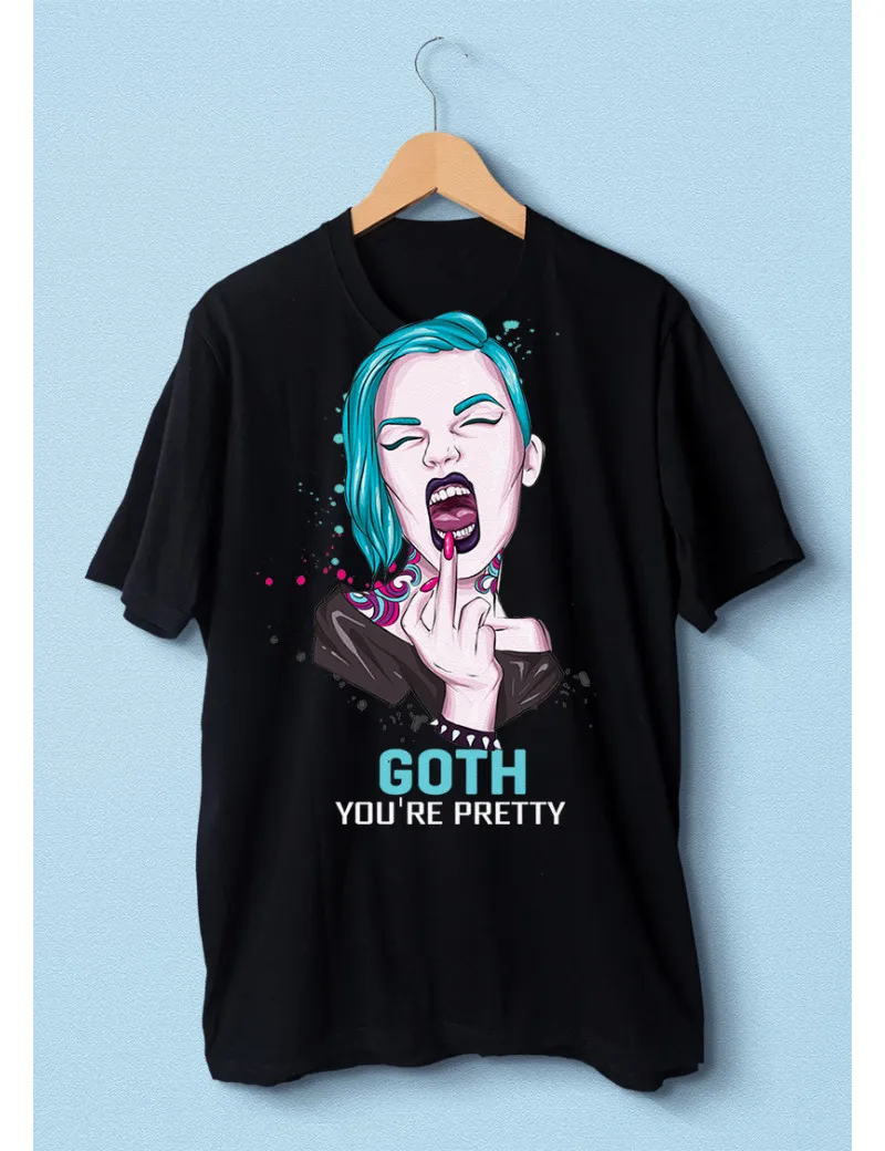 Camiseta Goth You're Pretty color negro