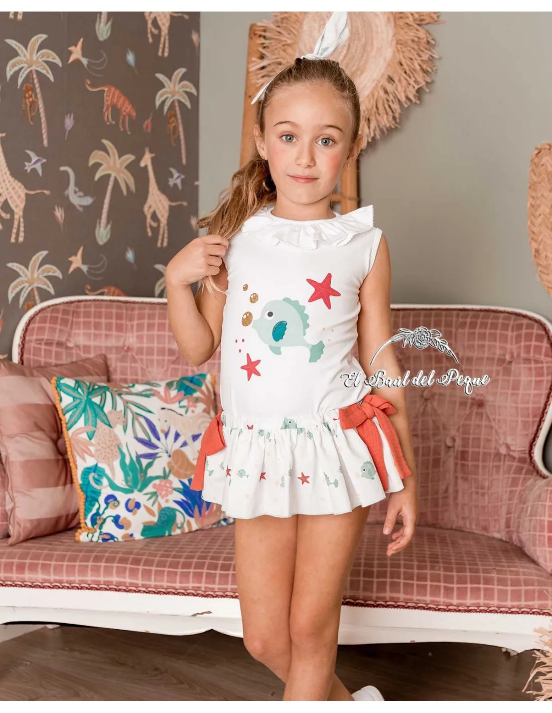 Camiseta Niña Bebé Mon Petit Bonbon Familia Pez