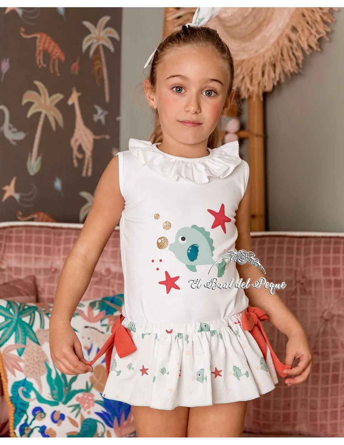 Camiseta Niña Bebé Mon Petit Bonbon Familia Pez