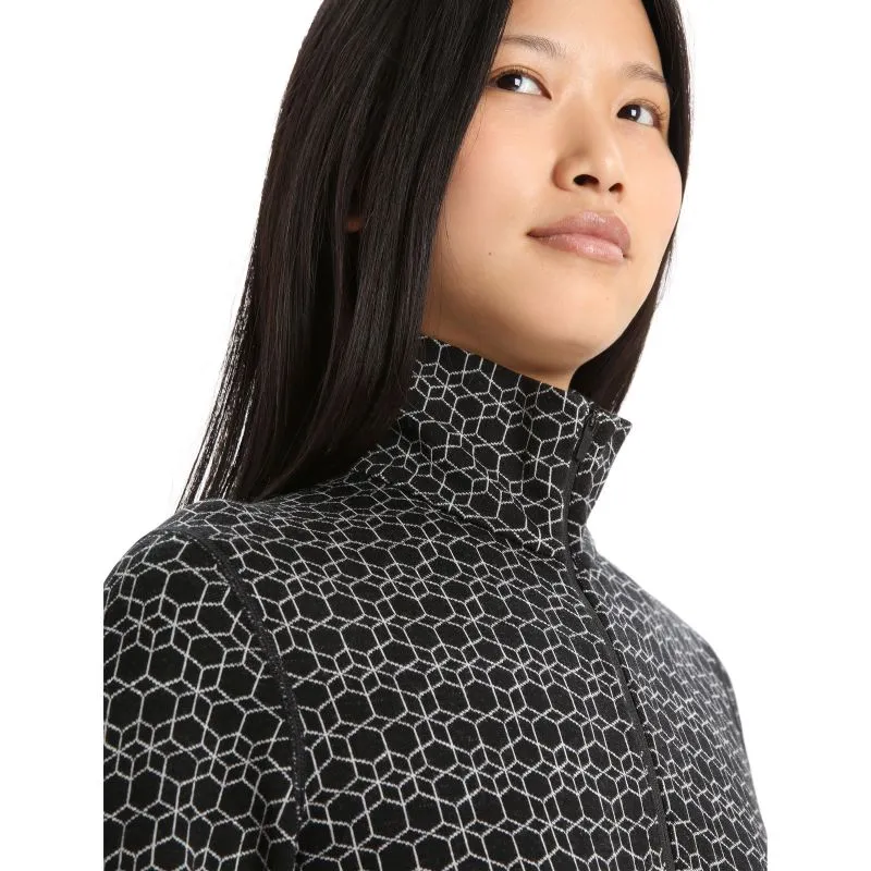 Capa base ICEBREAKER W 250 Vertex Ls Half Zip Alpine Geo (Black/flash/j) Mujer