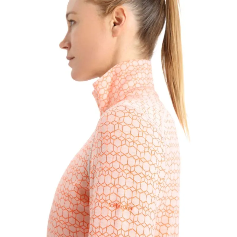 Capa base ICEBREAKER W 250 Vertex Ls Half Zip Alpine Geo (Snow/flash/j) Mujer