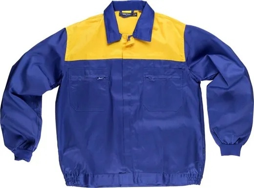 Cazadora Canesú combinado cremalleras de nylon Azulina Amarillo
