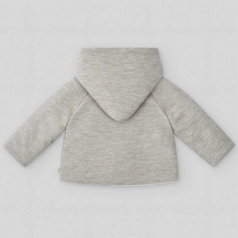 Chaquetón bebé gris perla de Paz Rodriguez