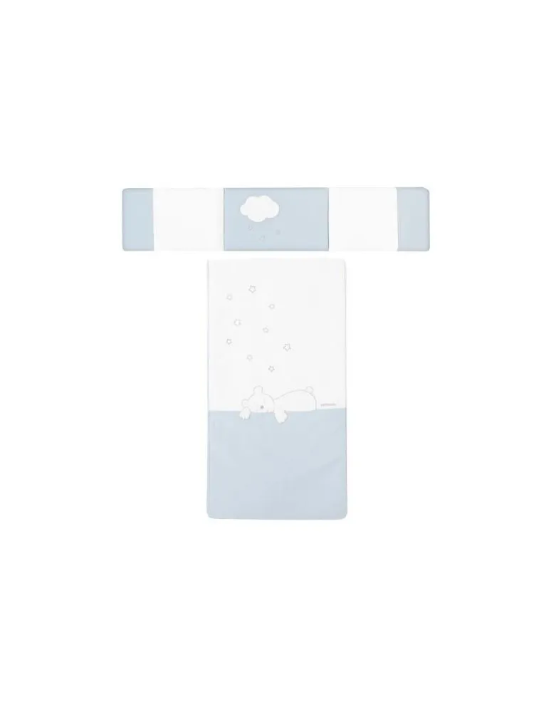 COLCHA Y PROTECTOR CUNA DREAM AZUL PETITPRAIA