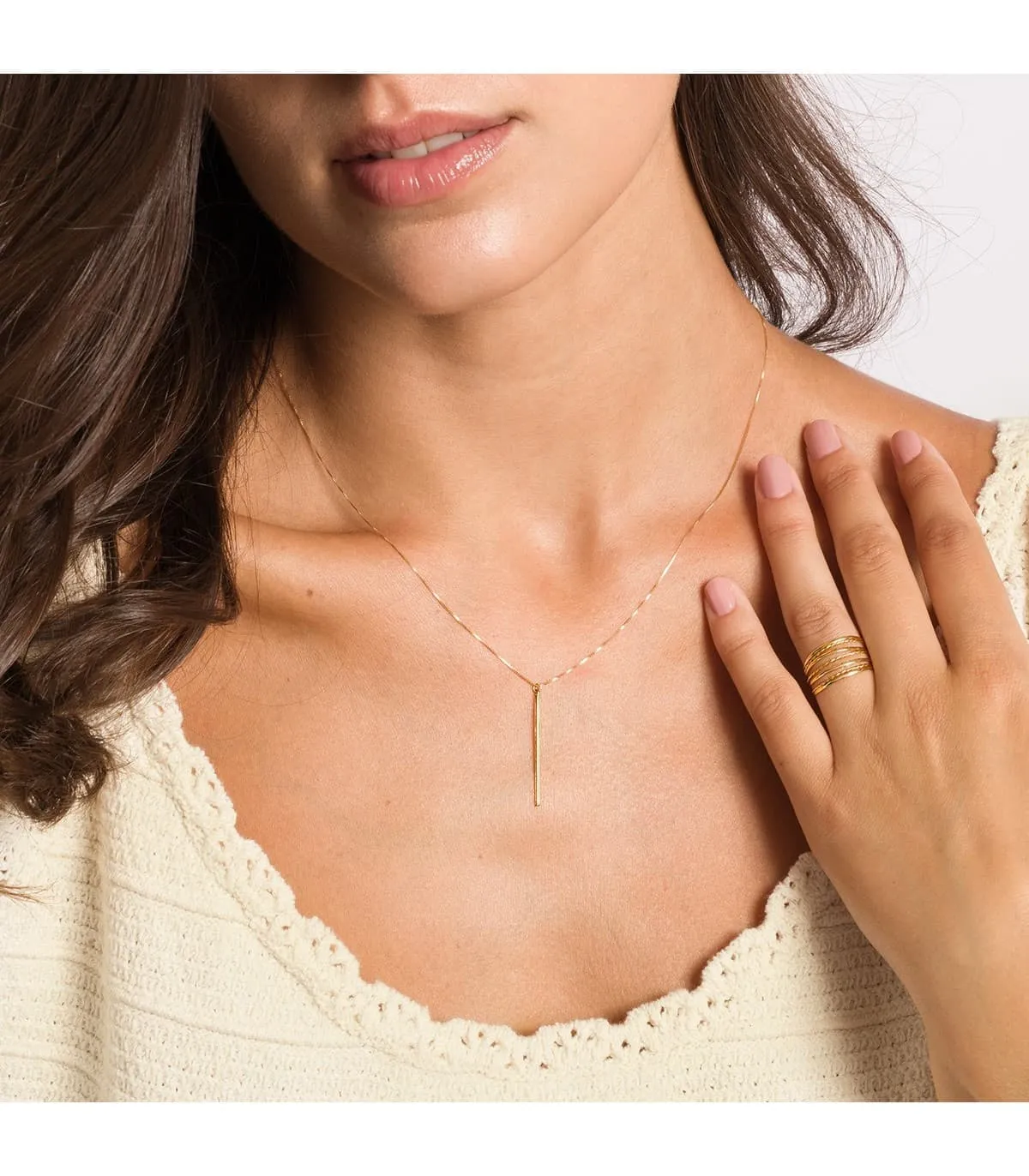 Collar Oro Amarillo 18K Barra Pincho