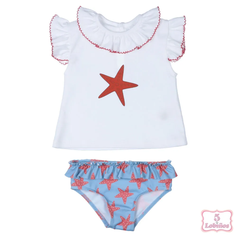 CONJUNTO BAÑO BEBÉ NIÑA ESTRELLAS Popys