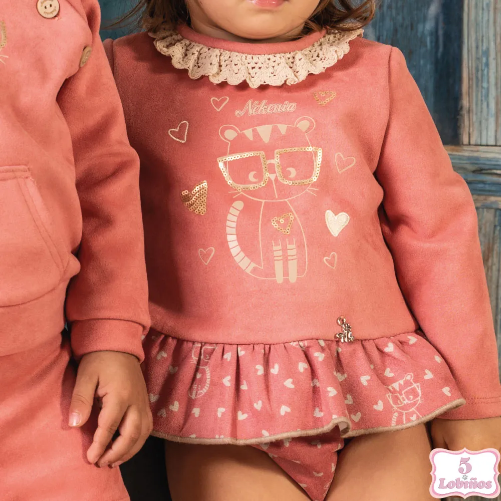 CONJUNTO BEBÉ NIÑA GATITOS Nekenia