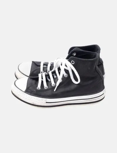 Converse Zapatilla negra polipiel cordón