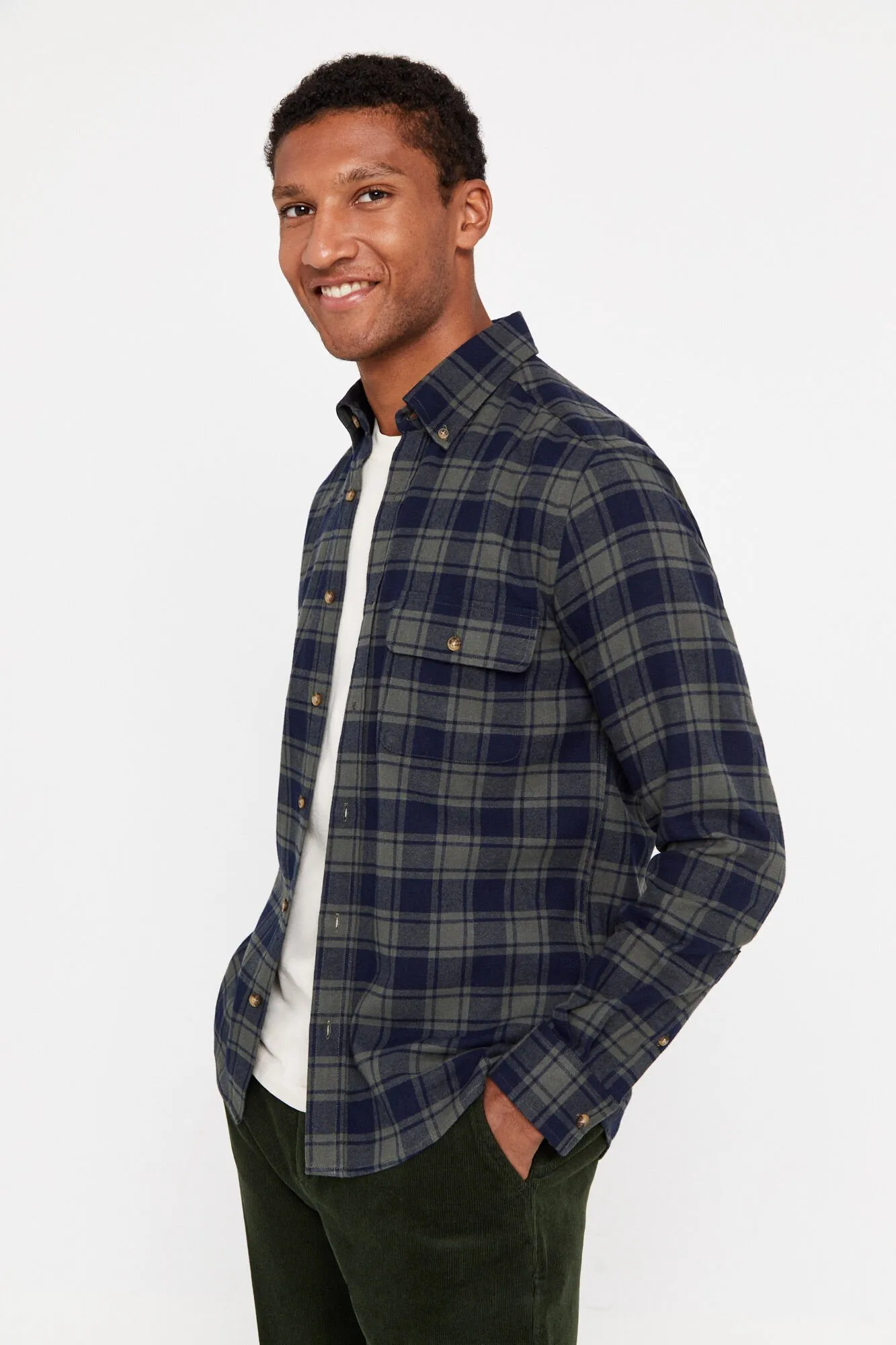 Cortefiel Camisa franela cuadros