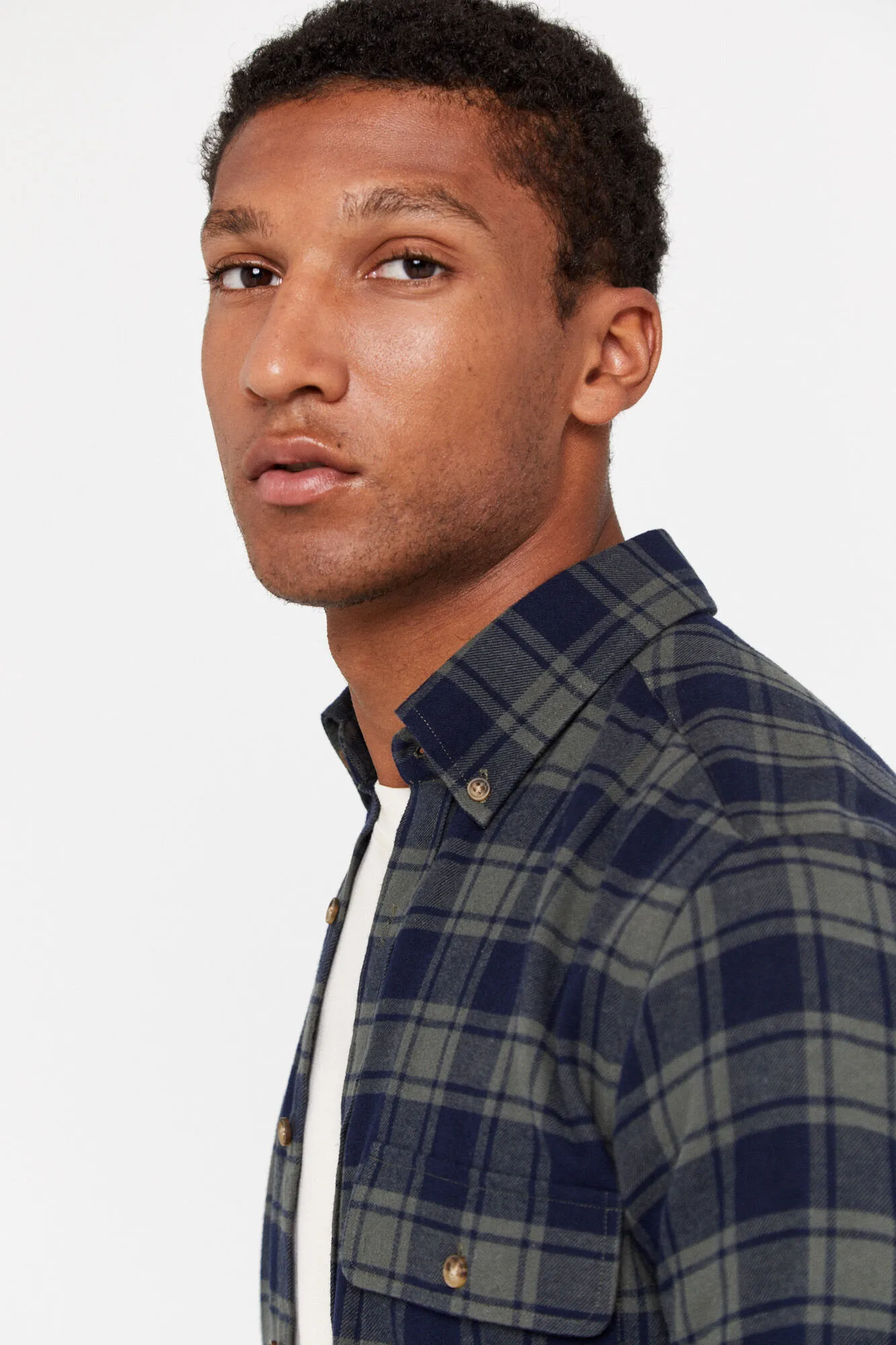 Cortefiel Camisa franela cuadros