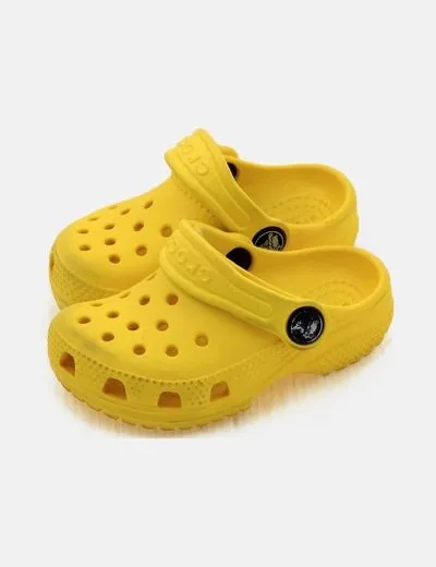 Crocs Zueco amarillo troquelado
