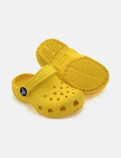 Crocs Zueco amarillo troquelado