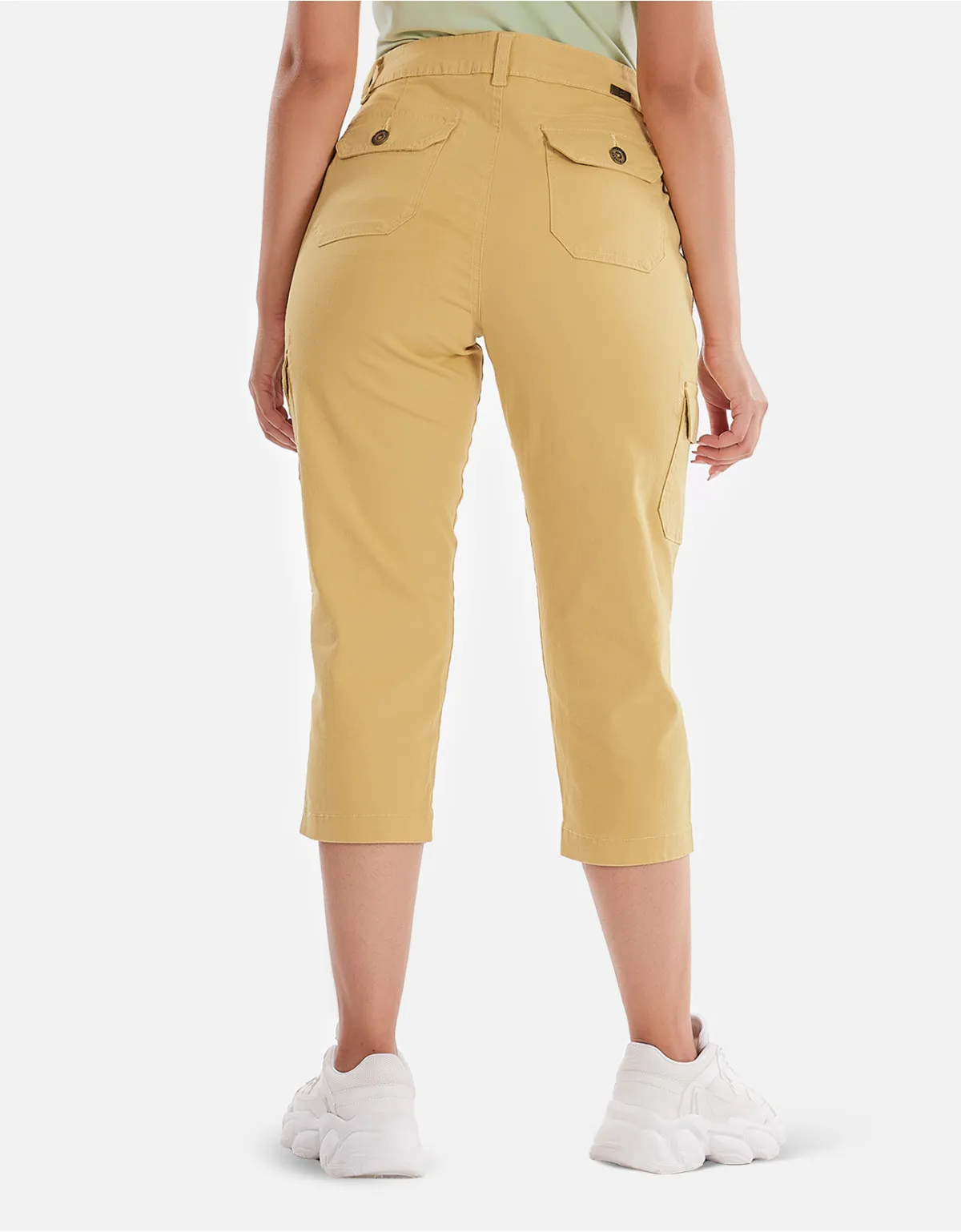 Cropped drill amarillo tiro alto mm
