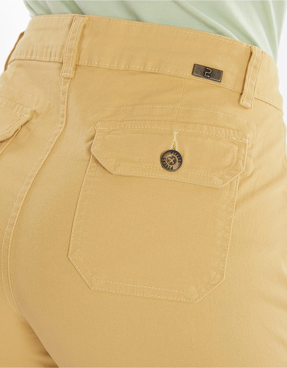 Cropped drill amarillo tiro alto mm