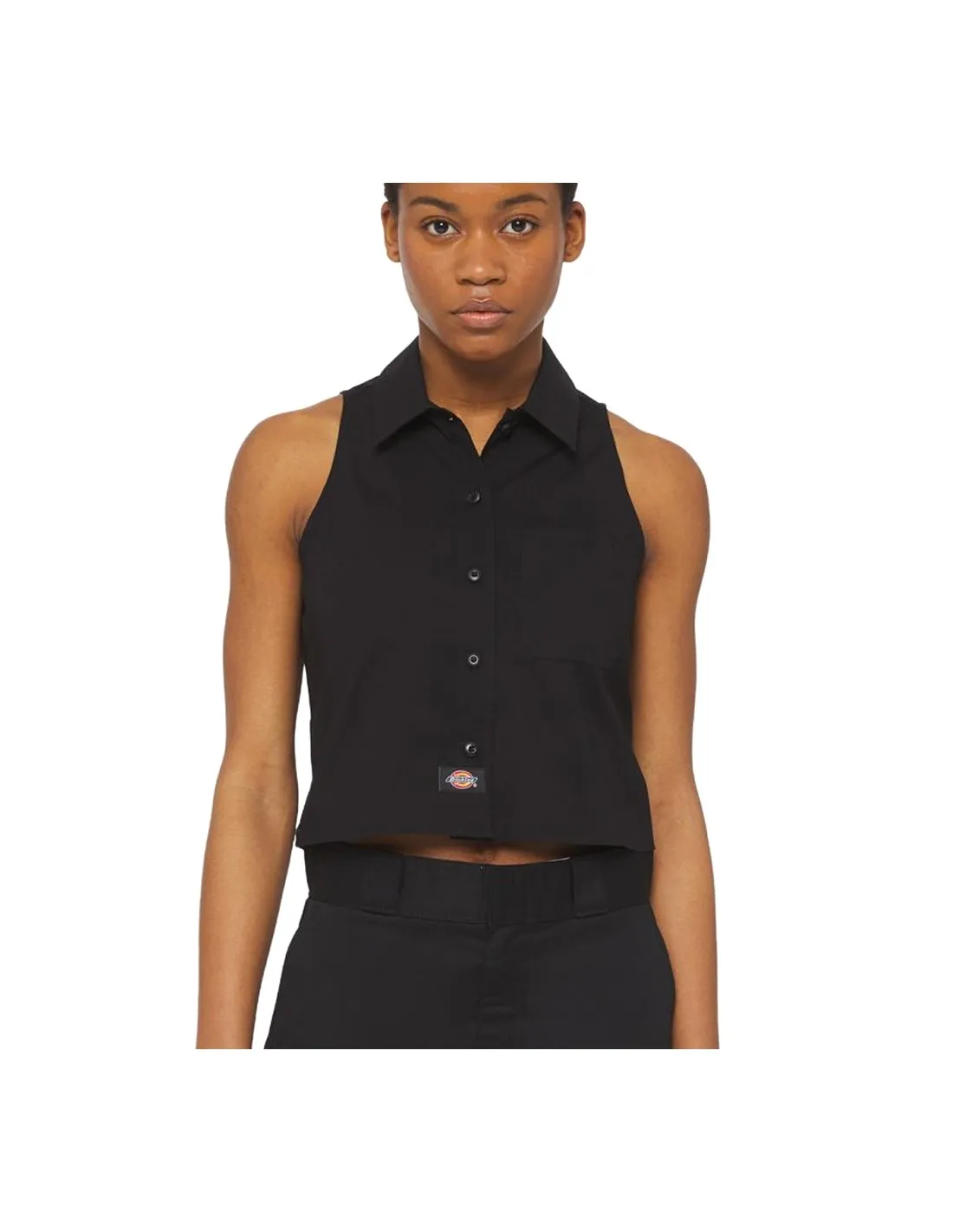 DICKIES SLEEVELESS WORK SHIRT W' BLACK