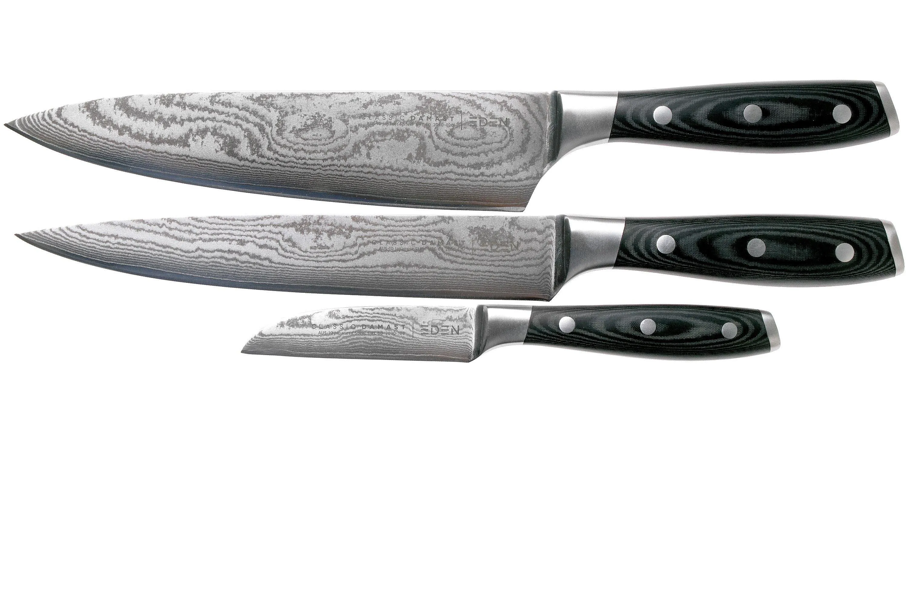 EDEN CLASSIC DAMAST 2030S01 JUEGO DE CUCHILLOS 3UNIDADES