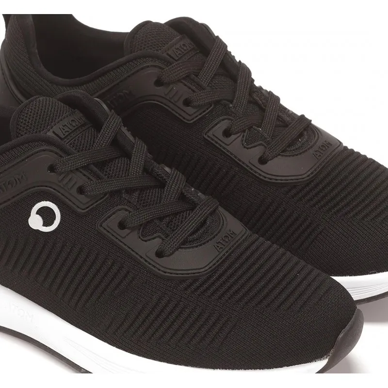 FLUCHOS Time AT107 Negro rosa y Blanco. Deportivo Atom cordones mujer