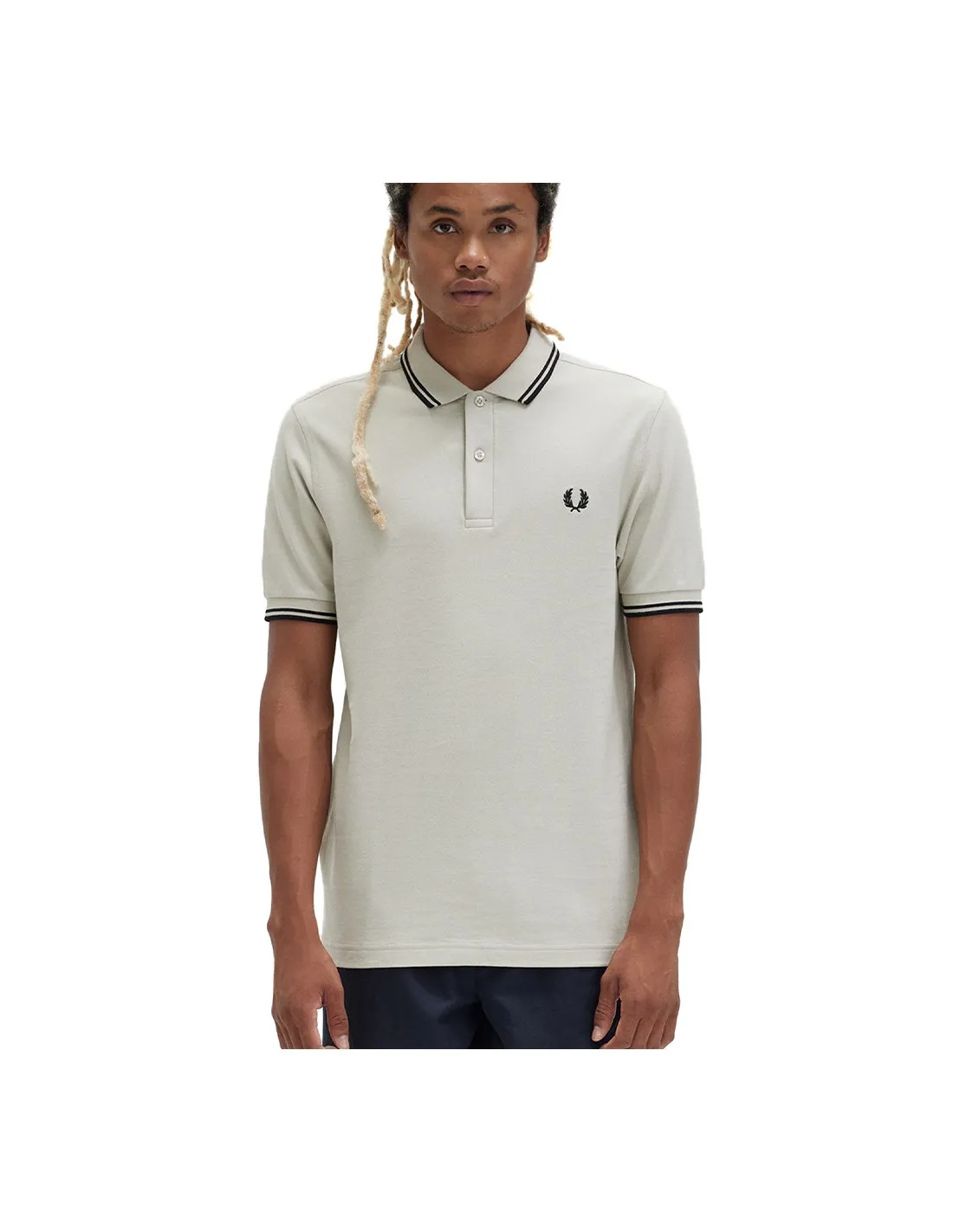 FRED PERRY M3600 LIGHT OYSTER/BLACK/BLACK