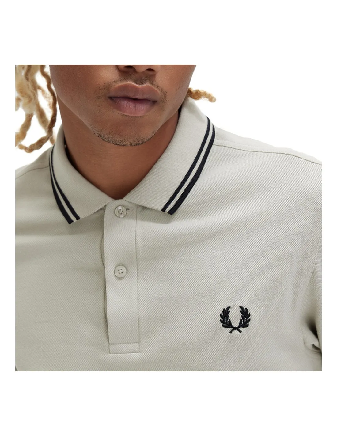 FRED PERRY M3600 LIGHT OYSTER/BLACK/BLACK