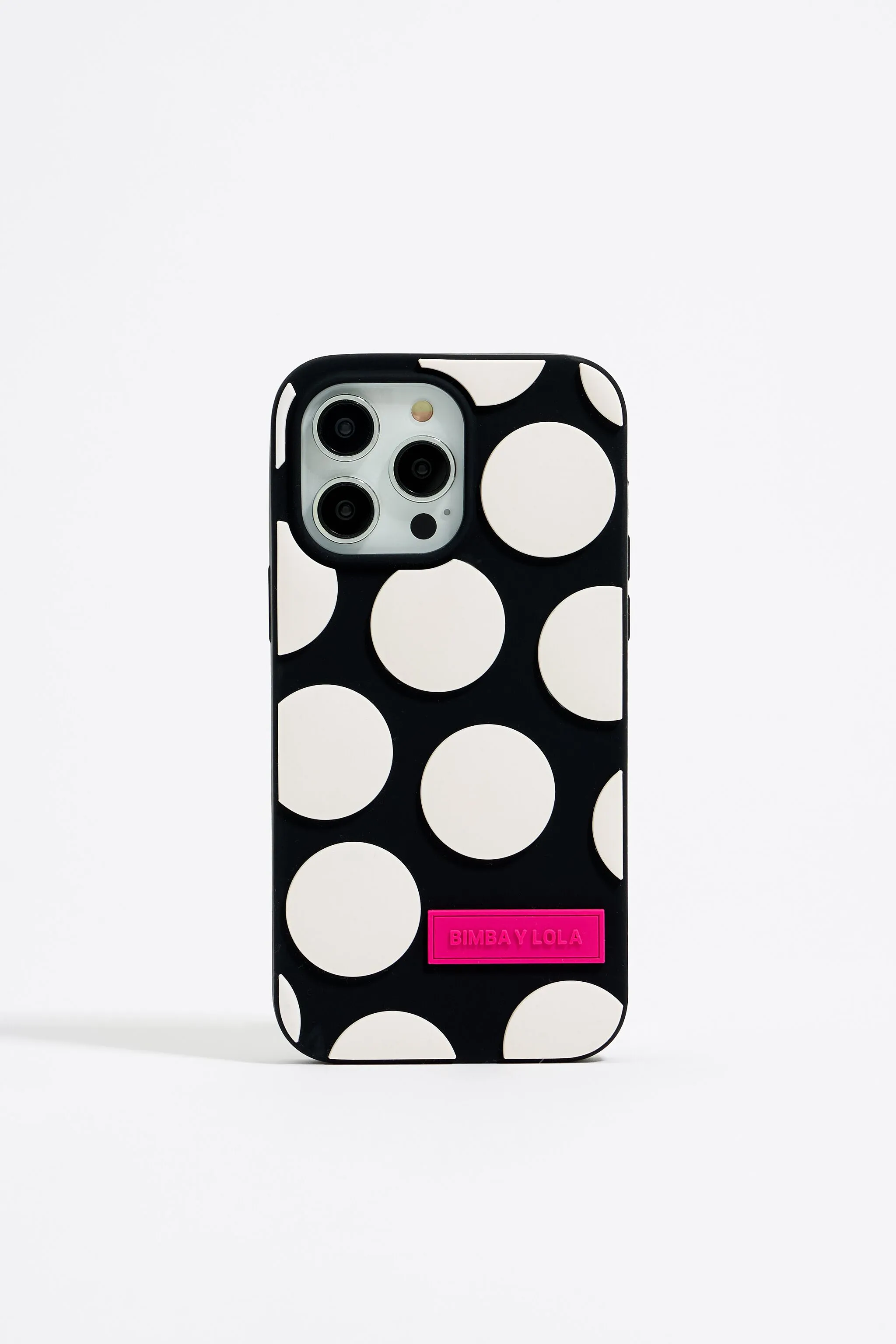 Funda iPhone 13 Pro Max silicona dots negra