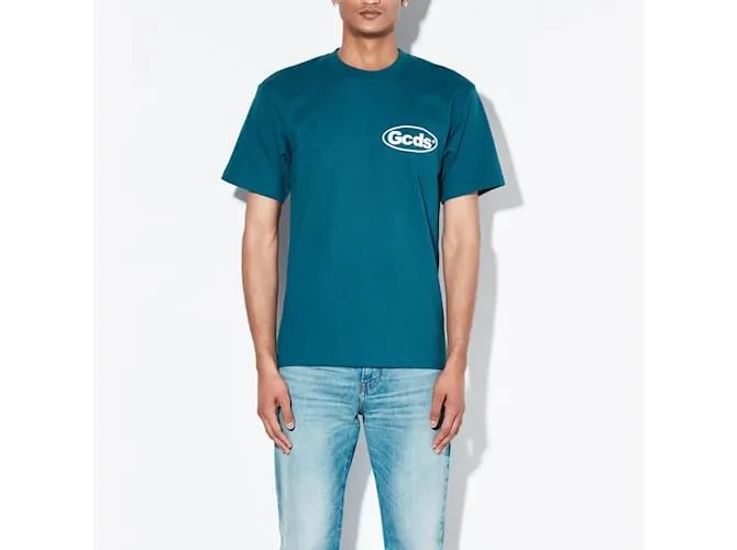 GCDS Lista de compras camiseta normal Azul 