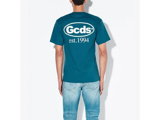 GCDS Lista de compras camiseta normal Azul 