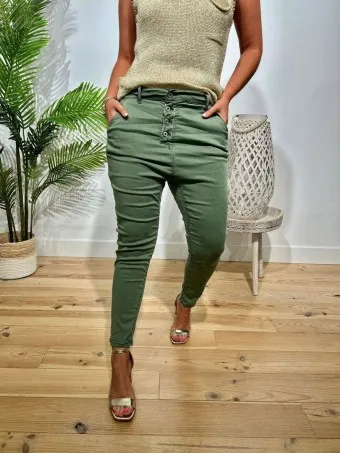 Jeans Baggy DASSEL Verde Militar