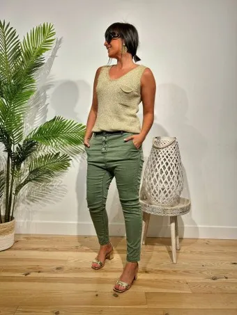 Jeans Baggy DASSEL Verde Militar