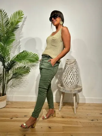 Jeans Baggy DASSEL Verde Militar
